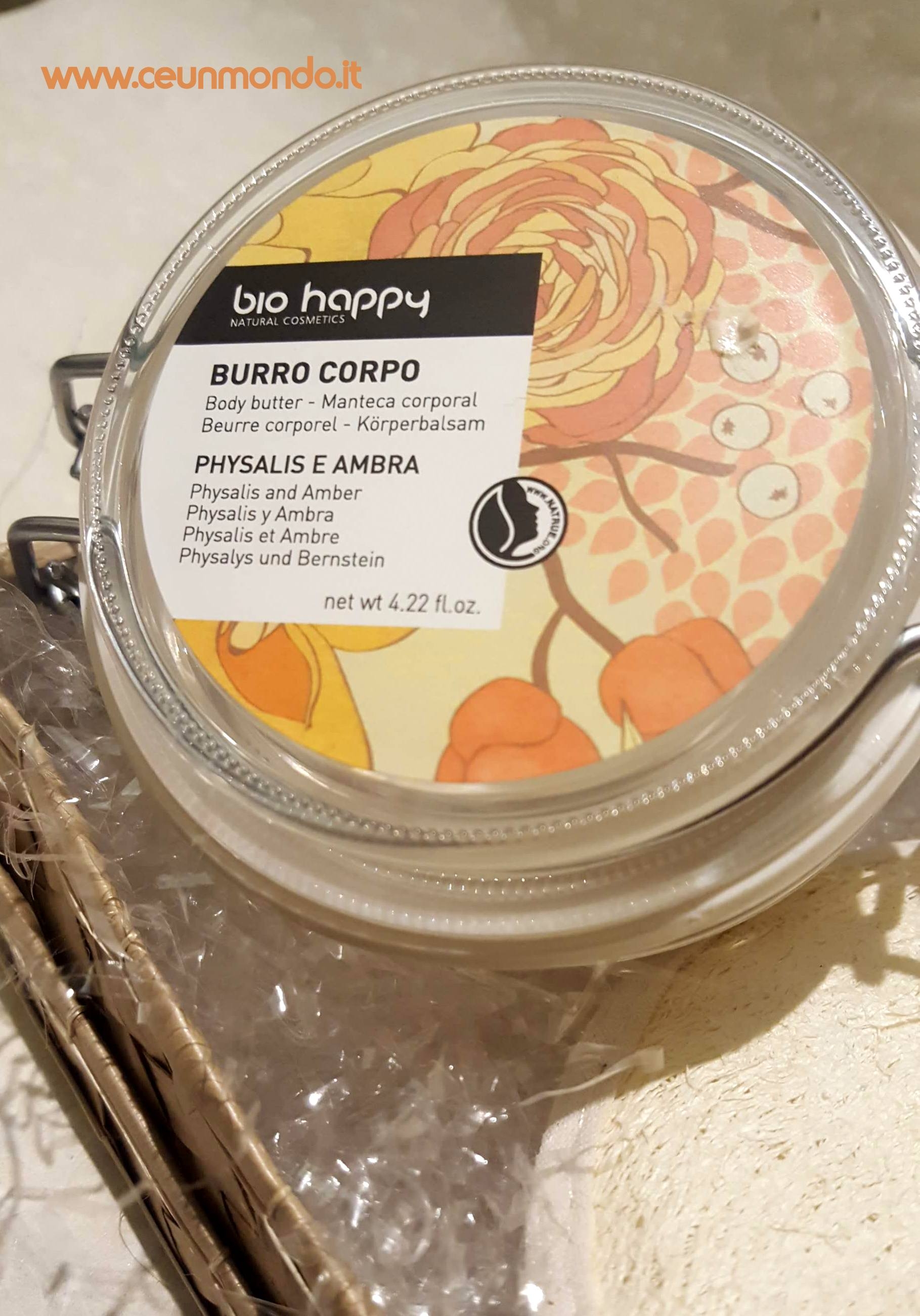 Burro corpo e spugna di luffa naturale