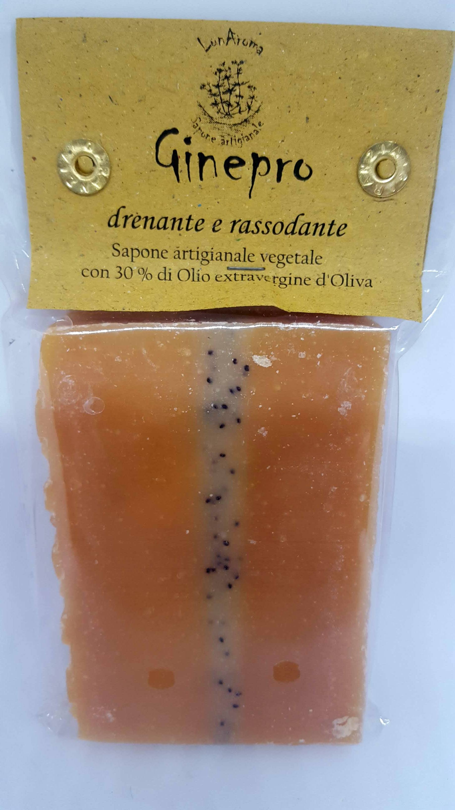 Sapone artigianale vegetale Ginepro Drenante e rassodante - Lunaroma