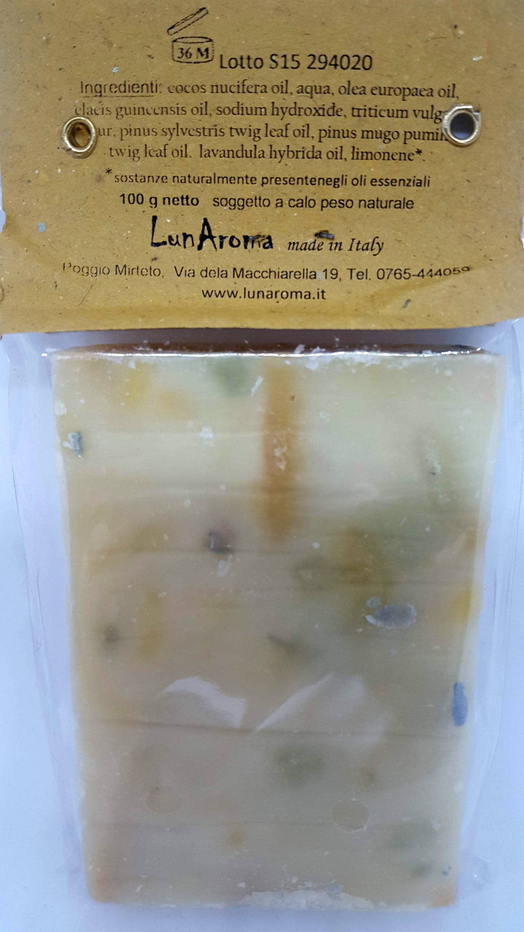 Sapone artigianale vegetale Pino alpino  balsamico e rinfrescante - Lunaroma
