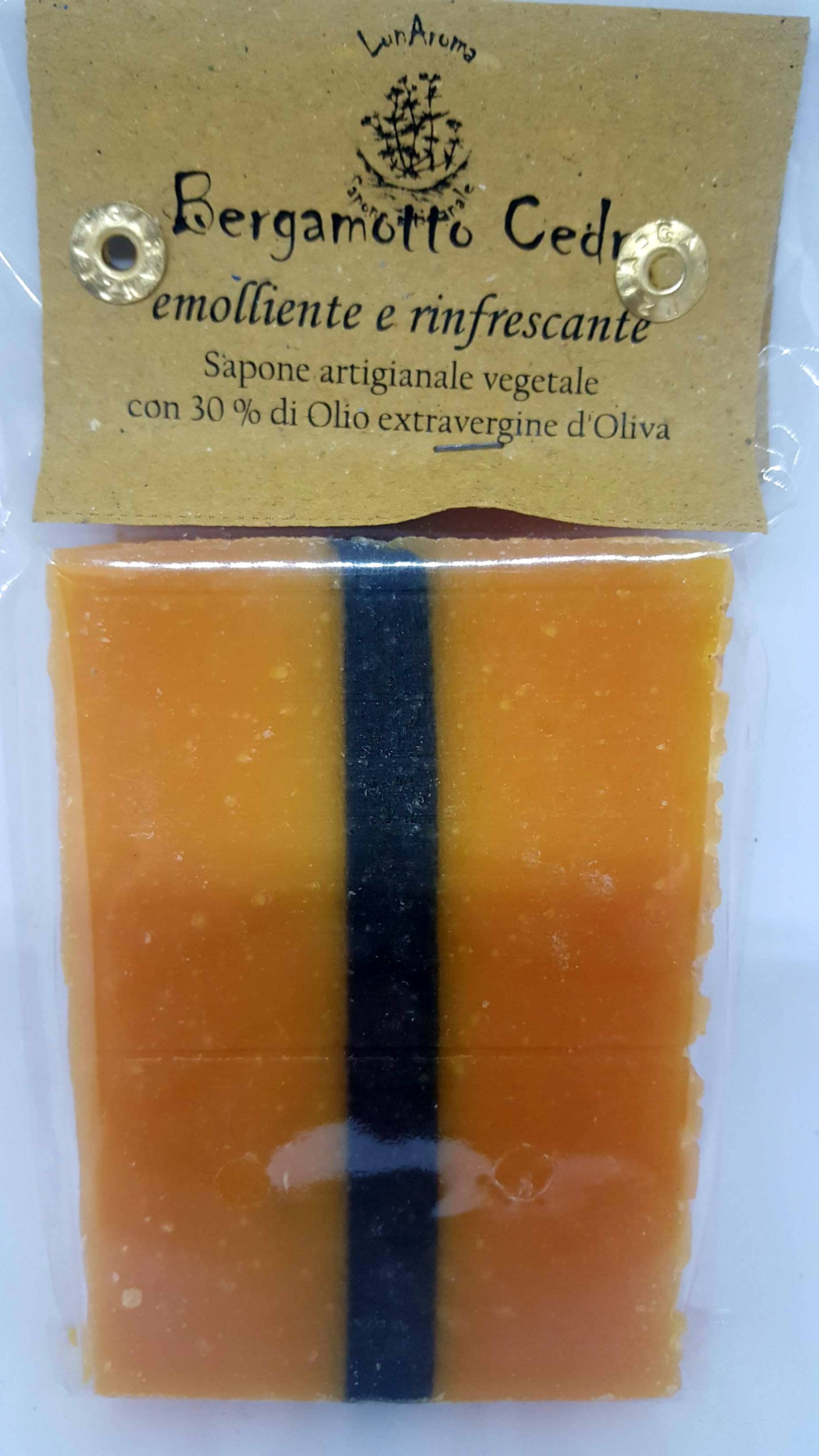 Sapone artigianale vegetale Bergamotto e Cedro emolliente e rinfrescante - Lunaroma