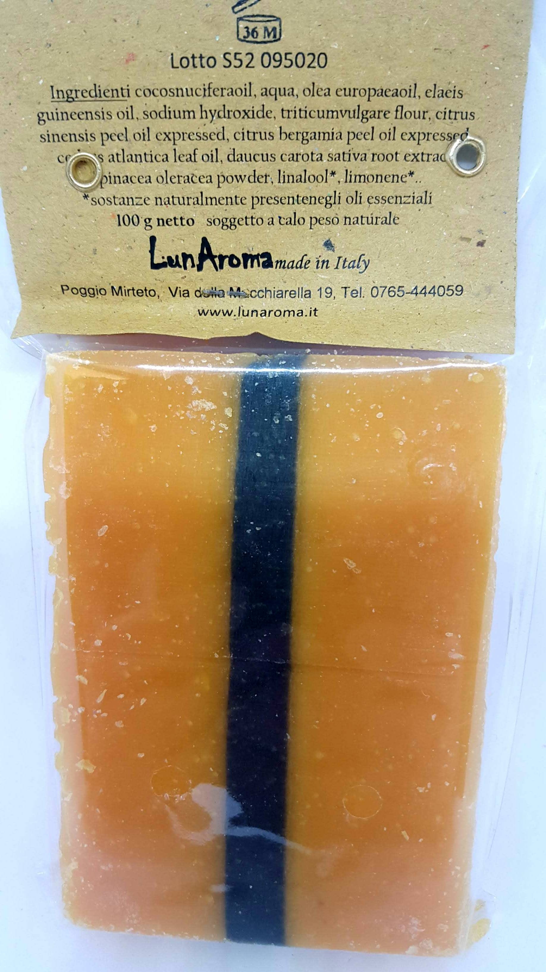 Sapone artigianale vegetale Bergamotto e Cedro  emolliente e rinfrescante - Lunaroma