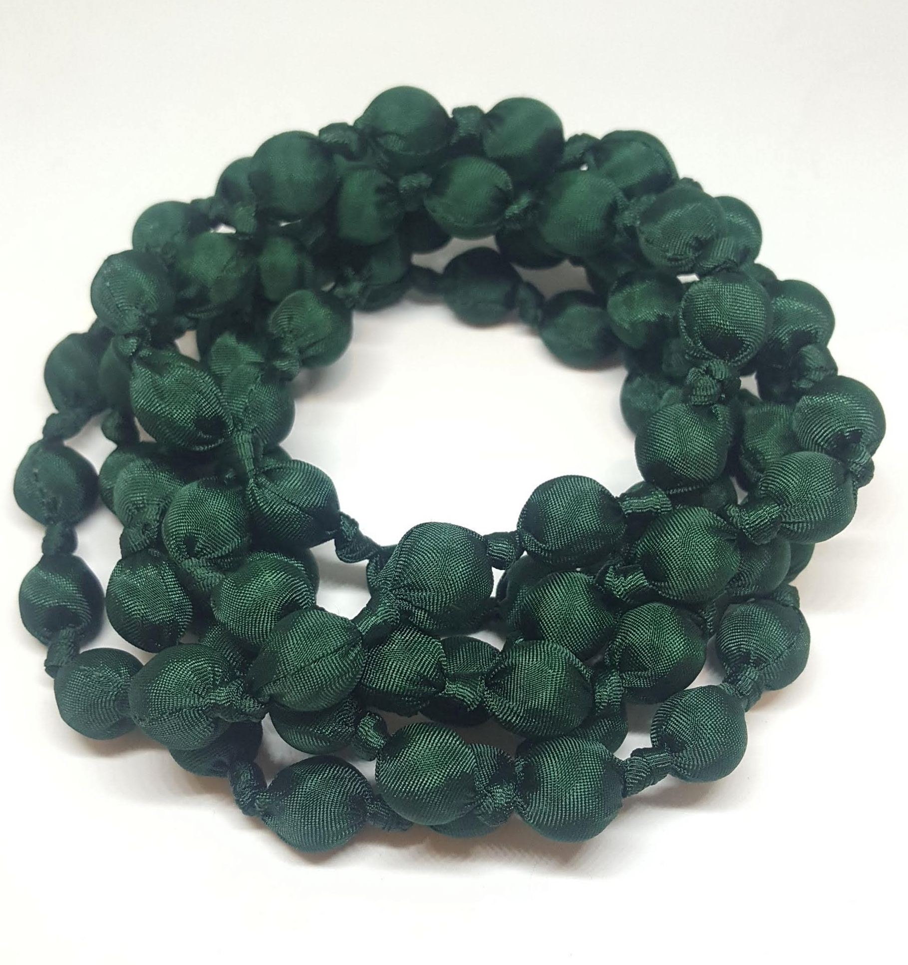 Collana in seta con nodi Doan Verde bosco
