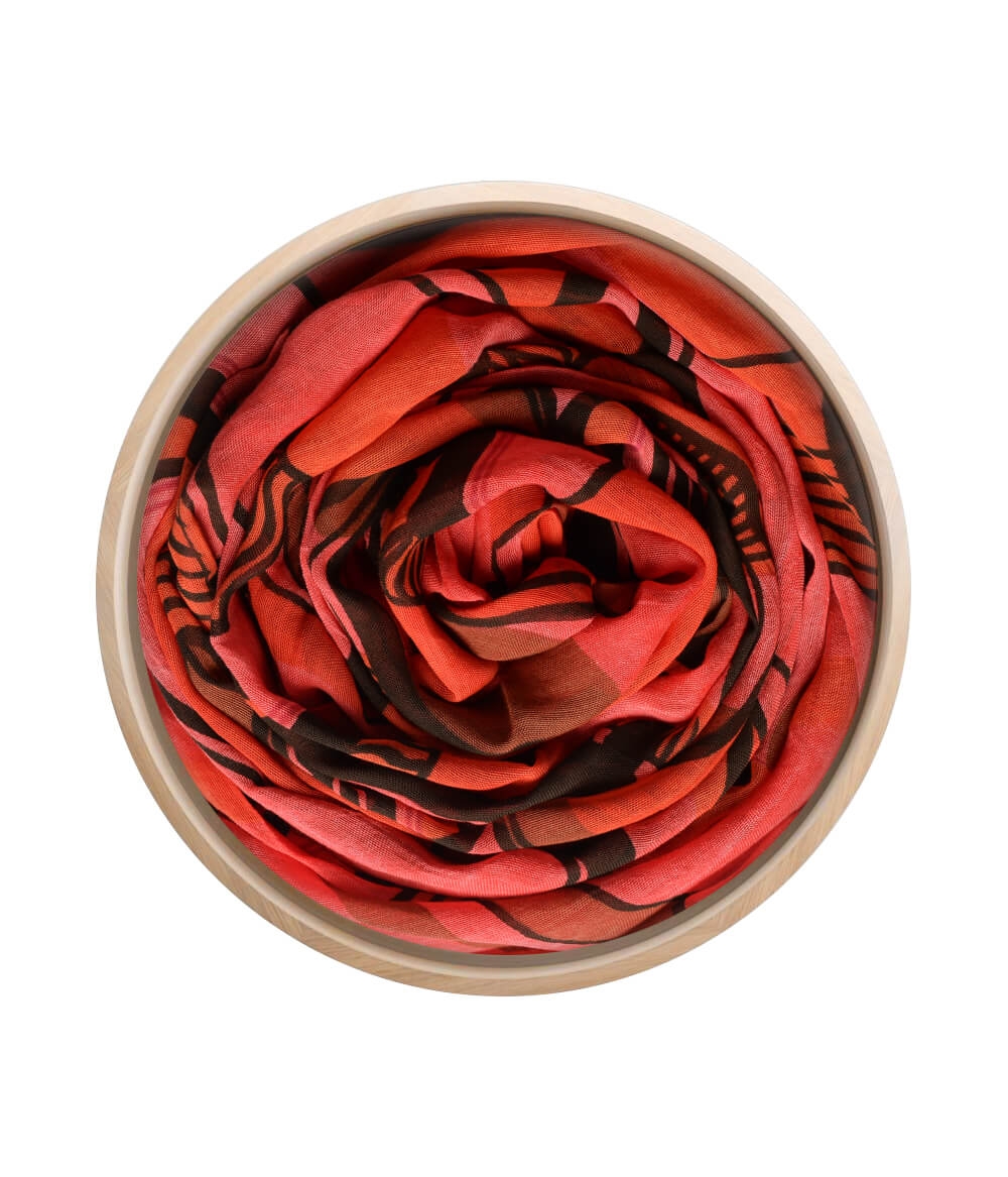 Foulard sciarpa Bamboo Picasso rosso