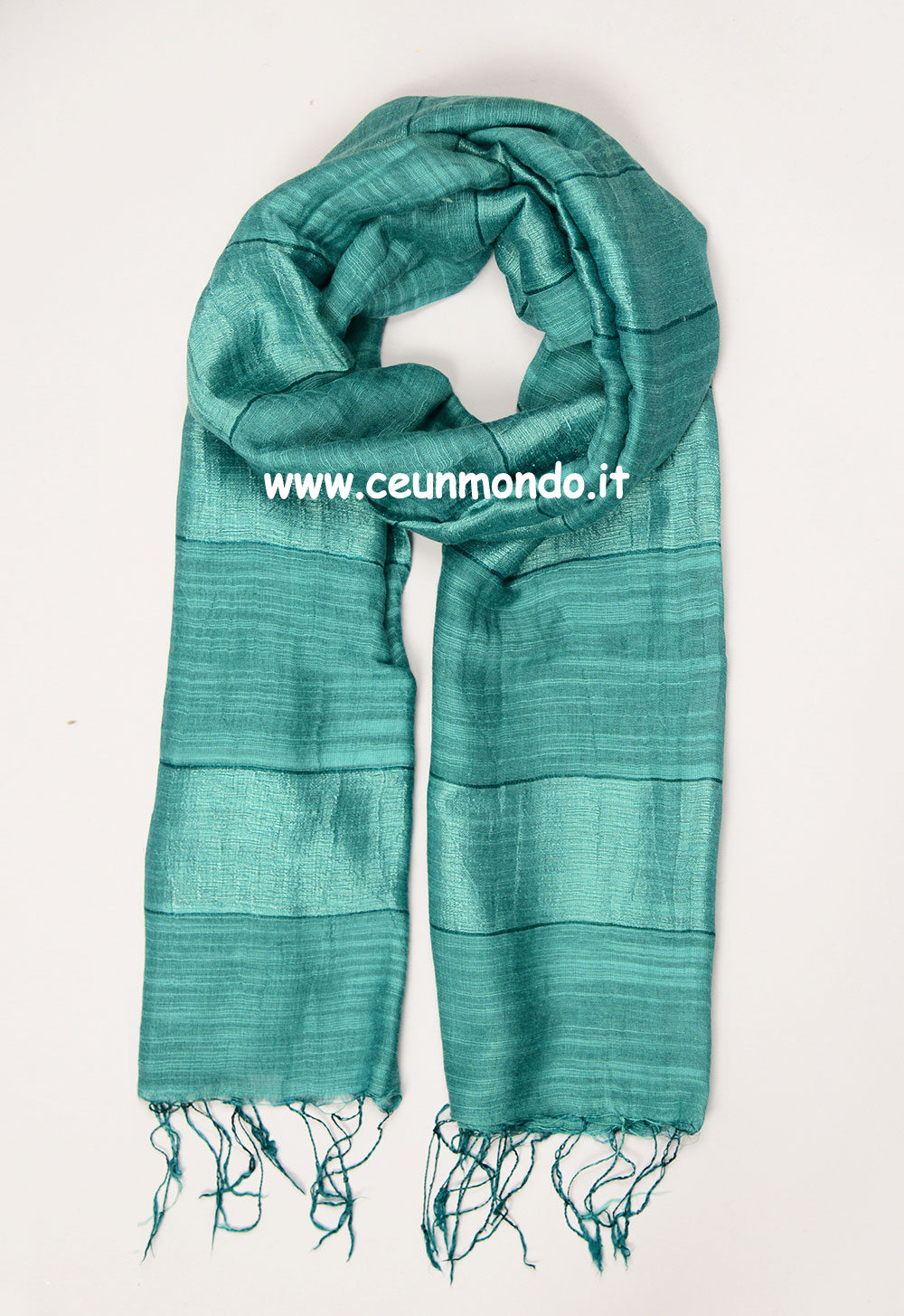 Sciarpa in seta e cotone righe