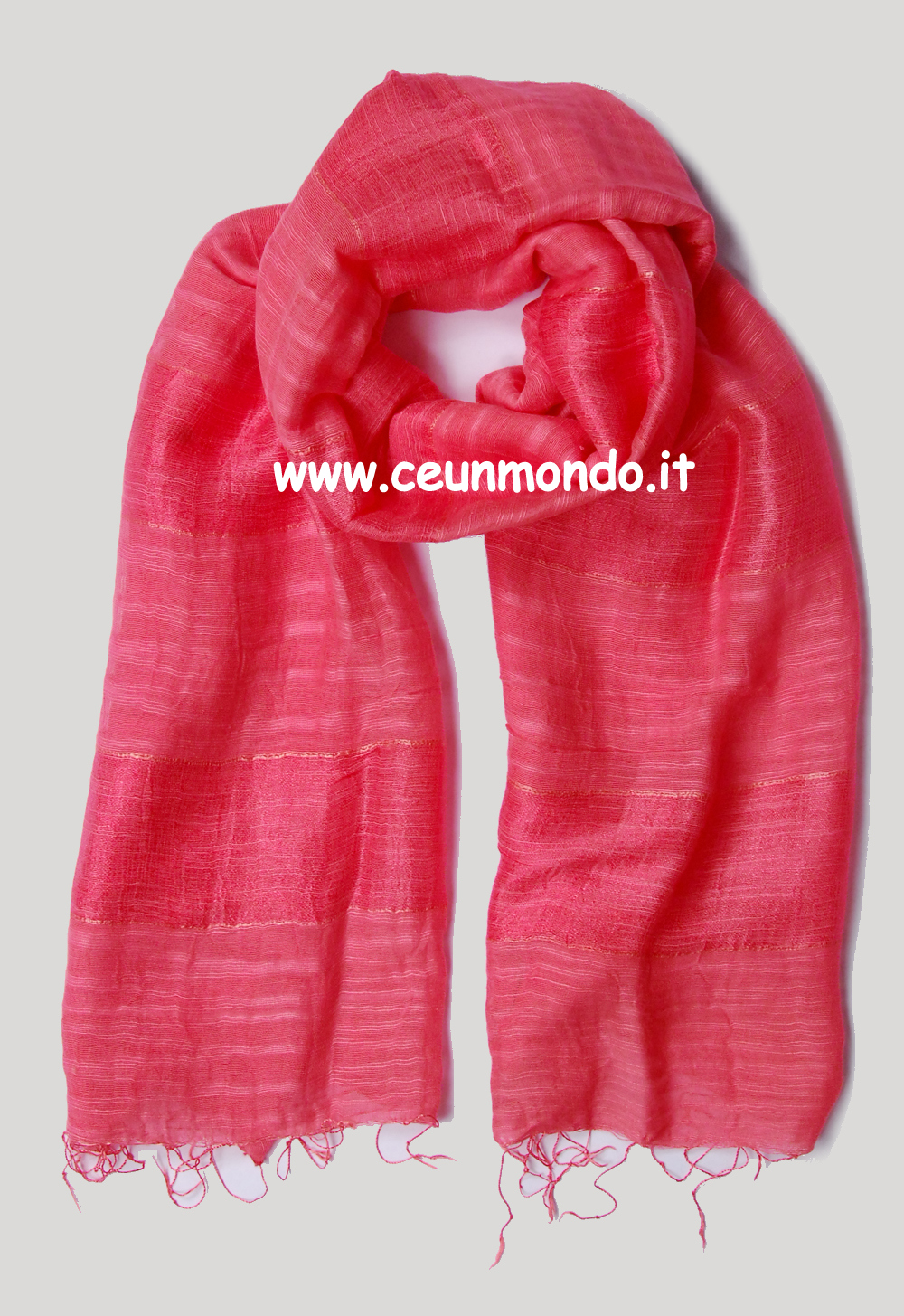 Sciarpa 50% seta 50% cotone Tinta Unita righe