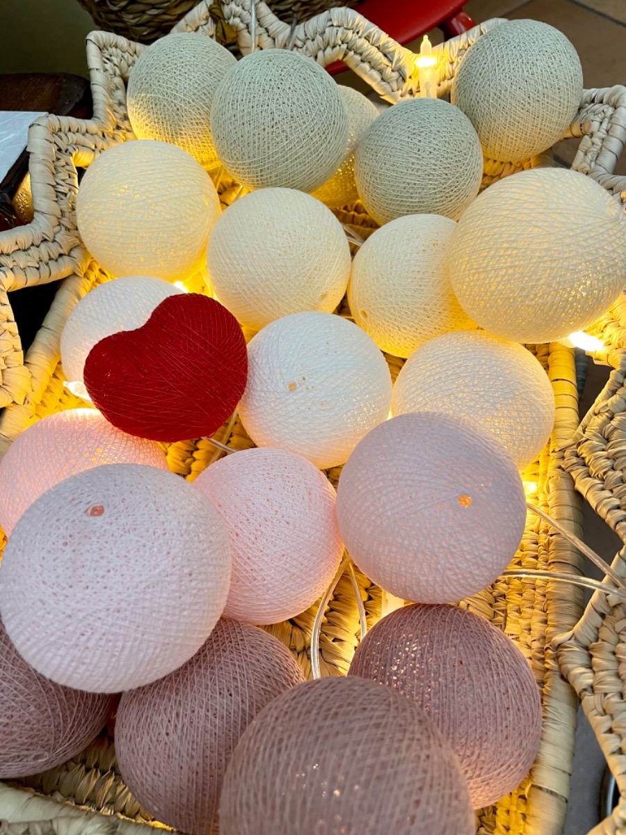 Confezione Shabby chic romantic con cuore rosso