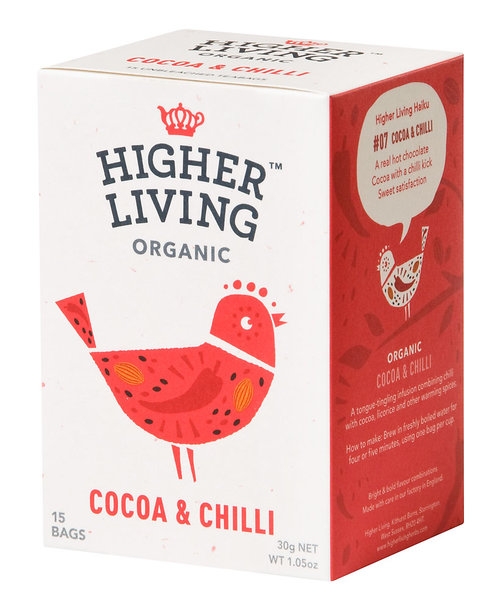 Tisana Cacao e Peperoncino HIGHER LIVING BIO 15 bustine