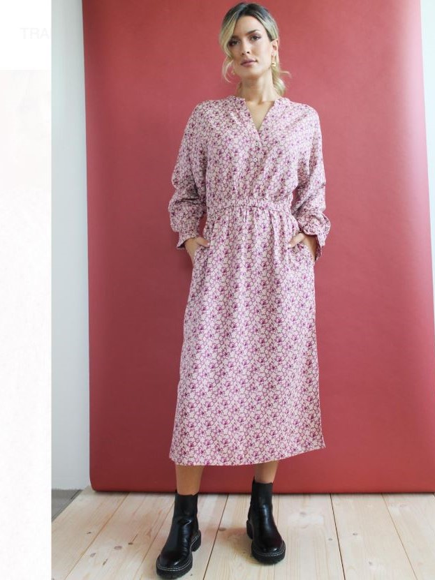 Abito lungo rosa fantasia donna Violaciocca  