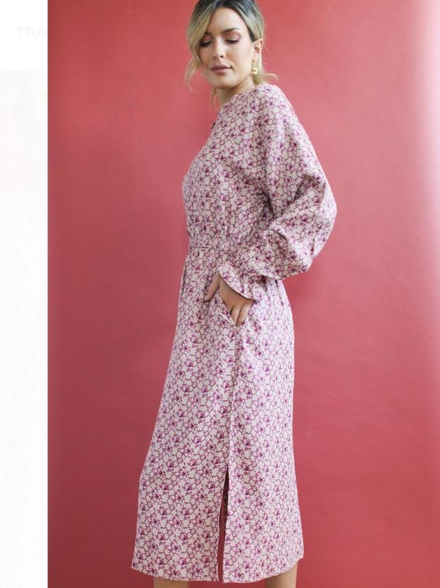 Abito lungo rosa fantasia donna Violaciocca  