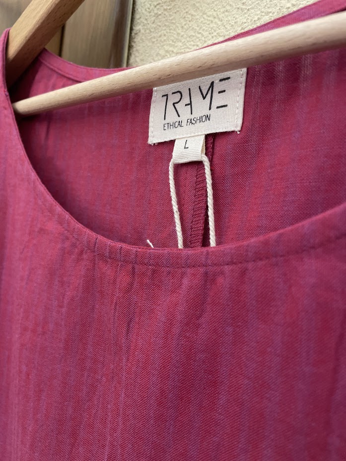 Abito magenta in cotone operato India  - Trame