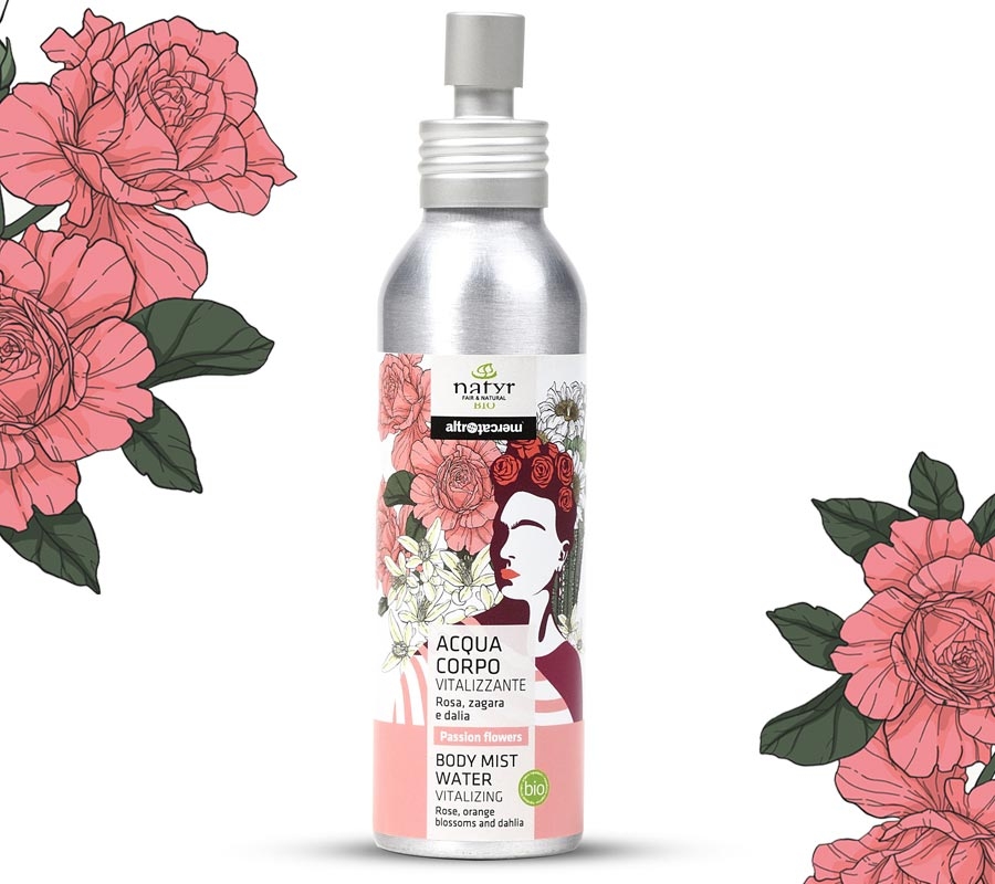 Acqua corpo profumata alla Rosa e Zagara Passion flower Bio Natyr 100ml