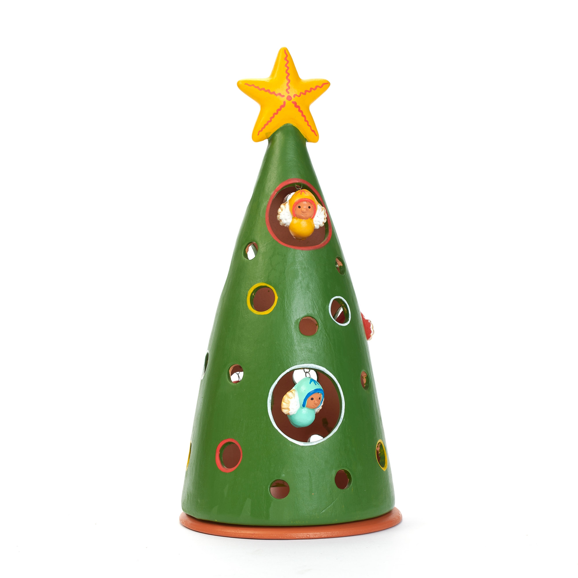 Albero di Natale lampada con angioletti in terracotta