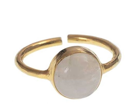 Anello regolabile dorato con Pietra di luna - On Earth