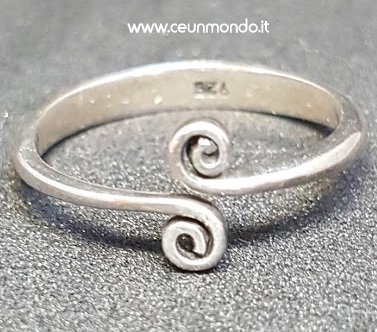 Anello in argento con doppia spirale regolabile