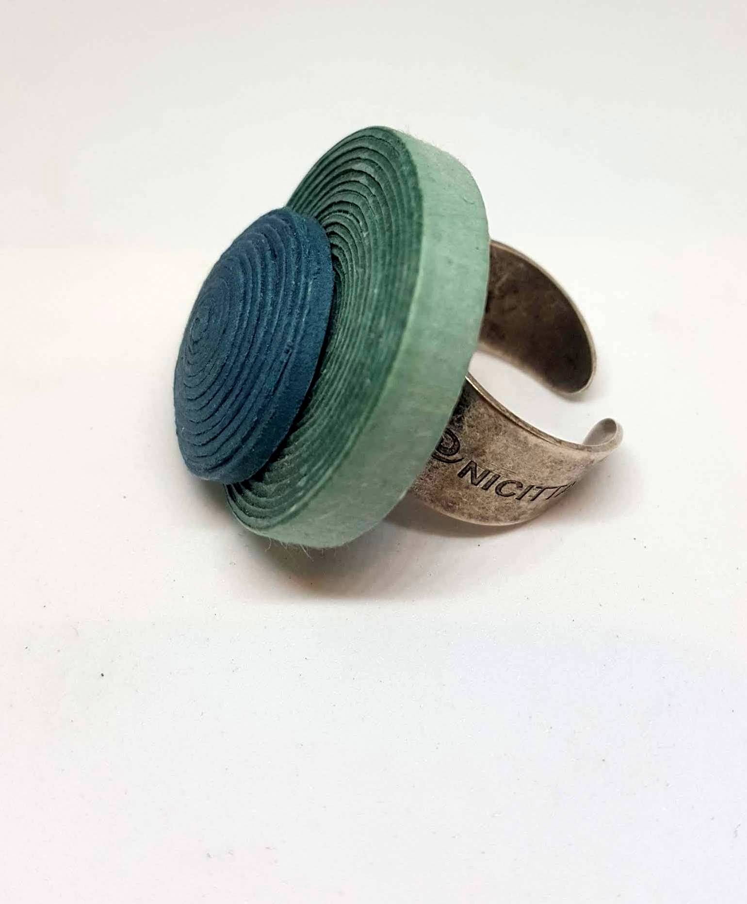 Anello in carta di cotone AZZURRO Nicitta