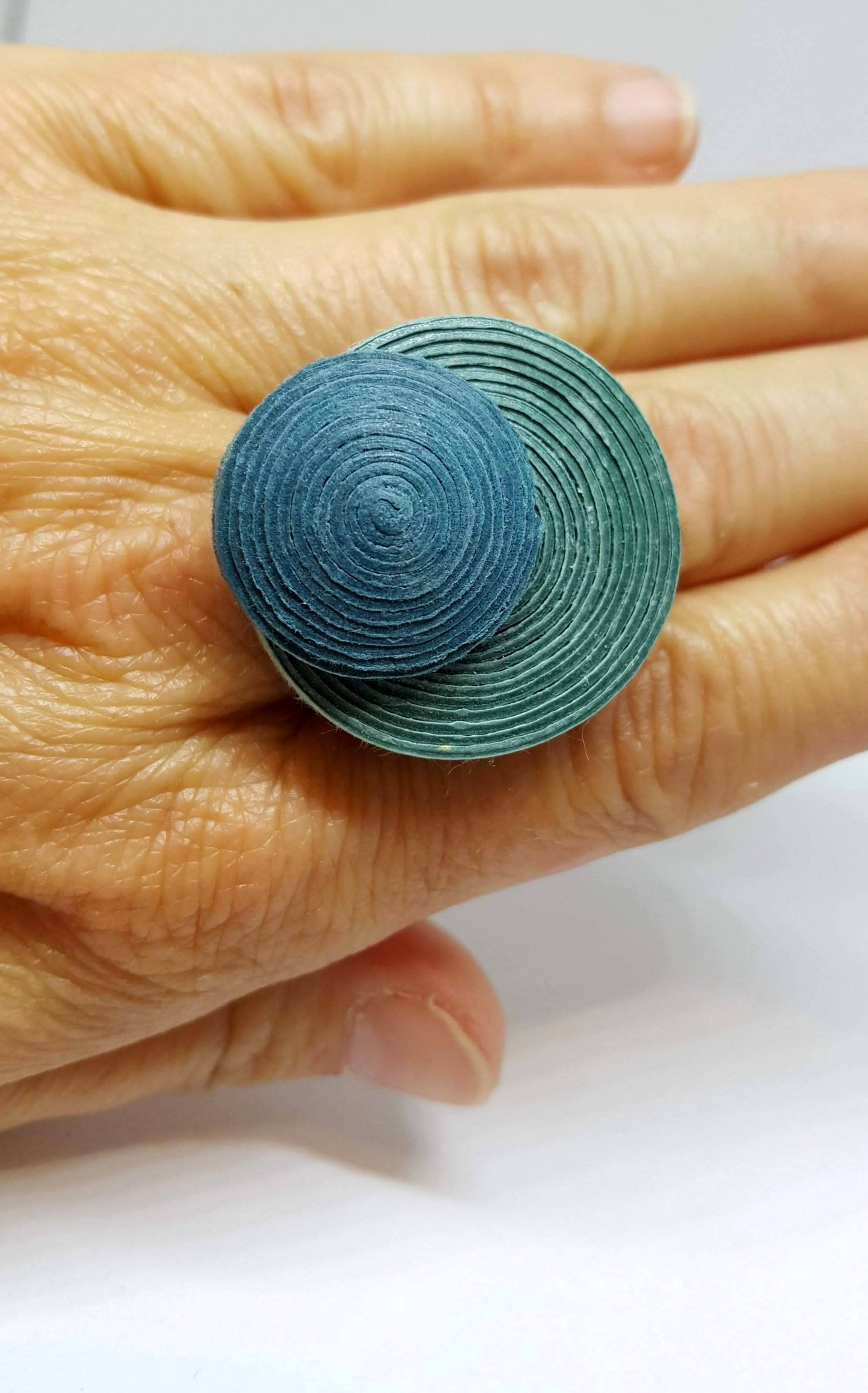 Anello in carta di cotone AZZURRO Nicitta