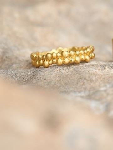 Anello perle d'oro, placcato oro, Mandum