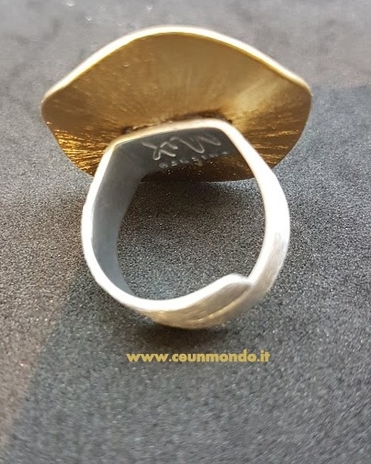 Anello in alluninio satinato Raggi Oro