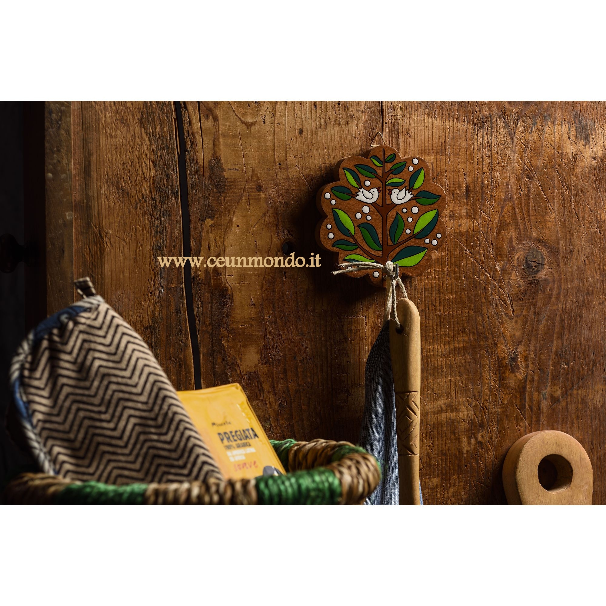Appendino Albero della Vita in legno dipinto
