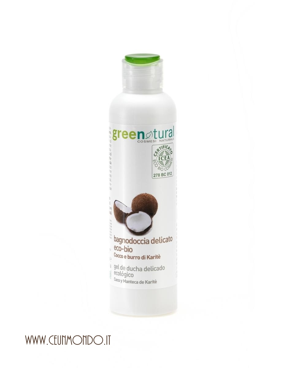 Bagnodoccia delicato BIO cocco e burro di Karitè 250ml - GreeNatural