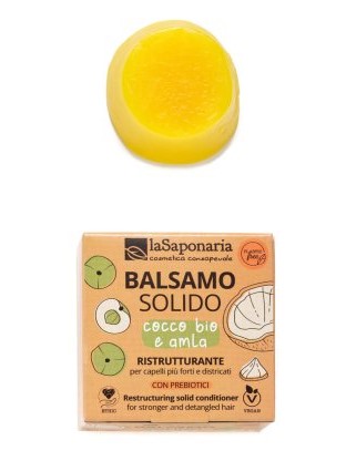 Balsamo solido FORZA ristrutturante e nutriente - La Saponaria
