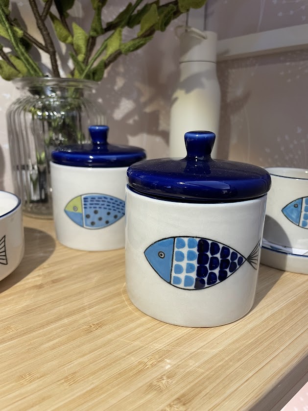 Barattolino in ceramica PESCI KAA equo solidale On Eearth