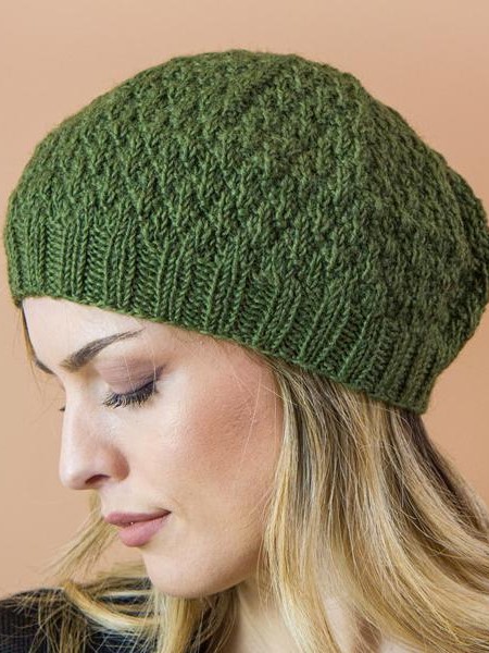 Basco lana donna, fatto a mano Verde Diamond