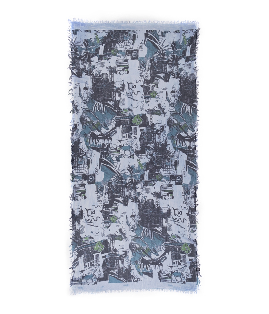 Foulard sciarpa Bamboo Basquiat azzurro jeans
