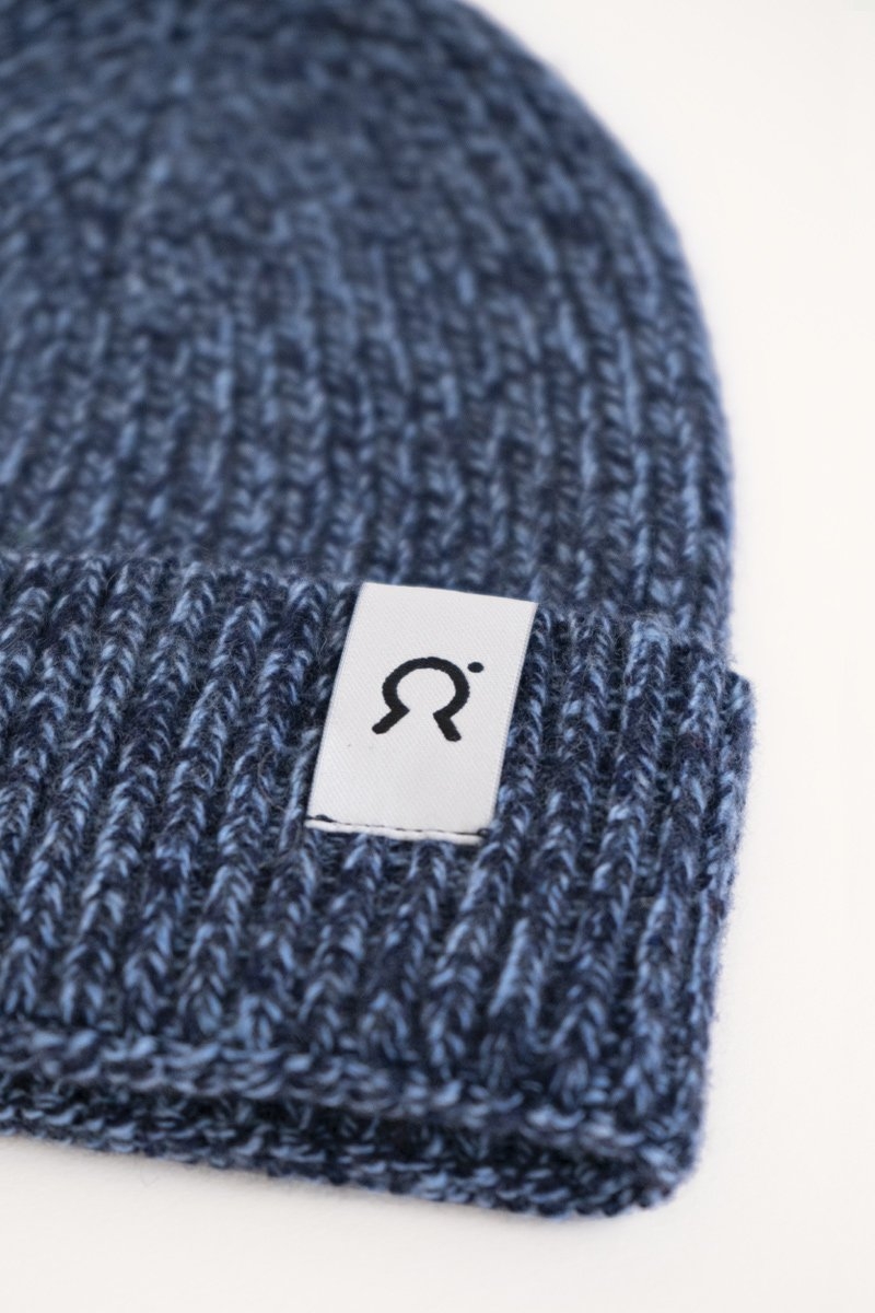 Berretto in cashmere rigenerato Marcello colore Blu moulinè - Rifò