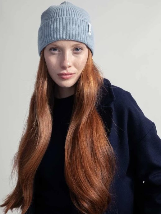 Berretto cashmere rigenerato Marcello Azzurro polvere - Rifò