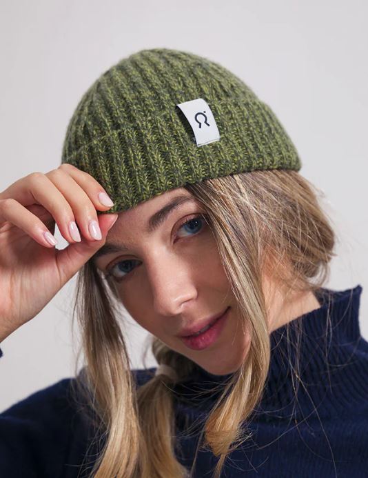 Berretto fisherman in cashmere rigenerato Leonardo Green