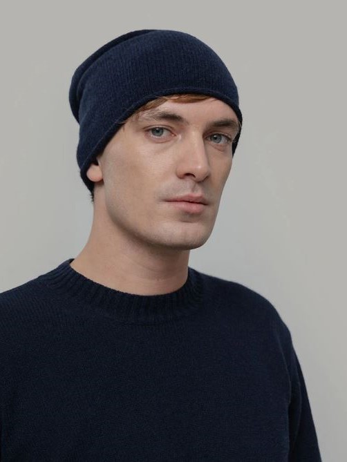 Cappello beanie lana rigenerata Frank Blu - Rifò