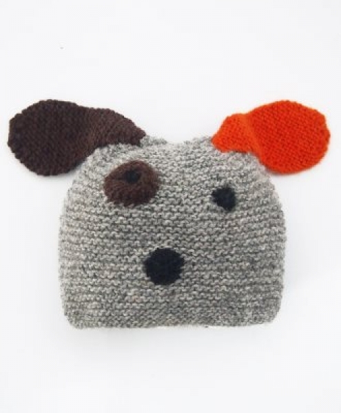 Berretto in Lana di alpaca grigio a forma di CAGNOLINO