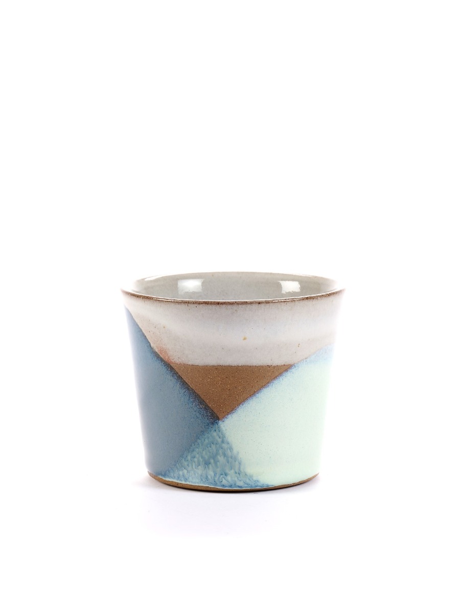 Bicchiere Voile blu in gres