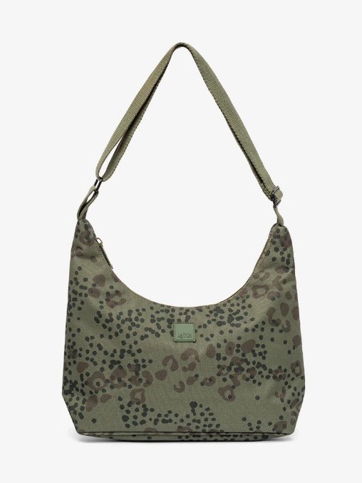Borsa tracolla mezzaluna BICO in tessuto stampato ecofriendly Verde Lefrik