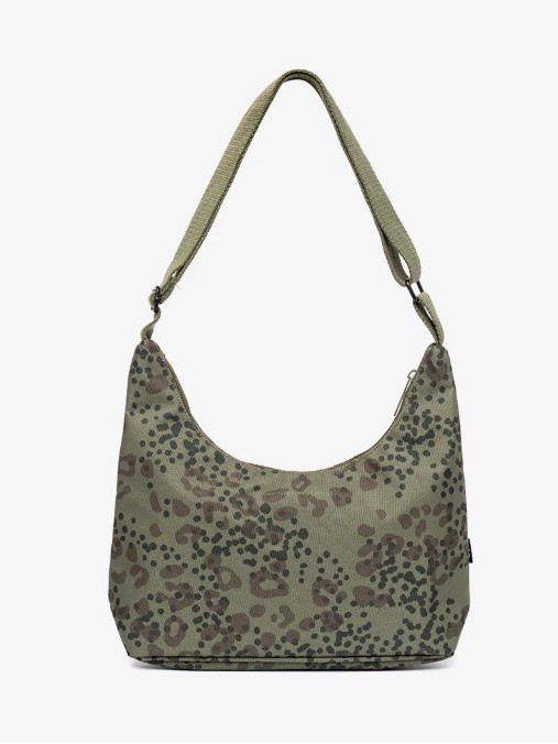 Borsa tracolla mezzaluna BICO in tessuto stampato ecofriendly Verde Lefrik