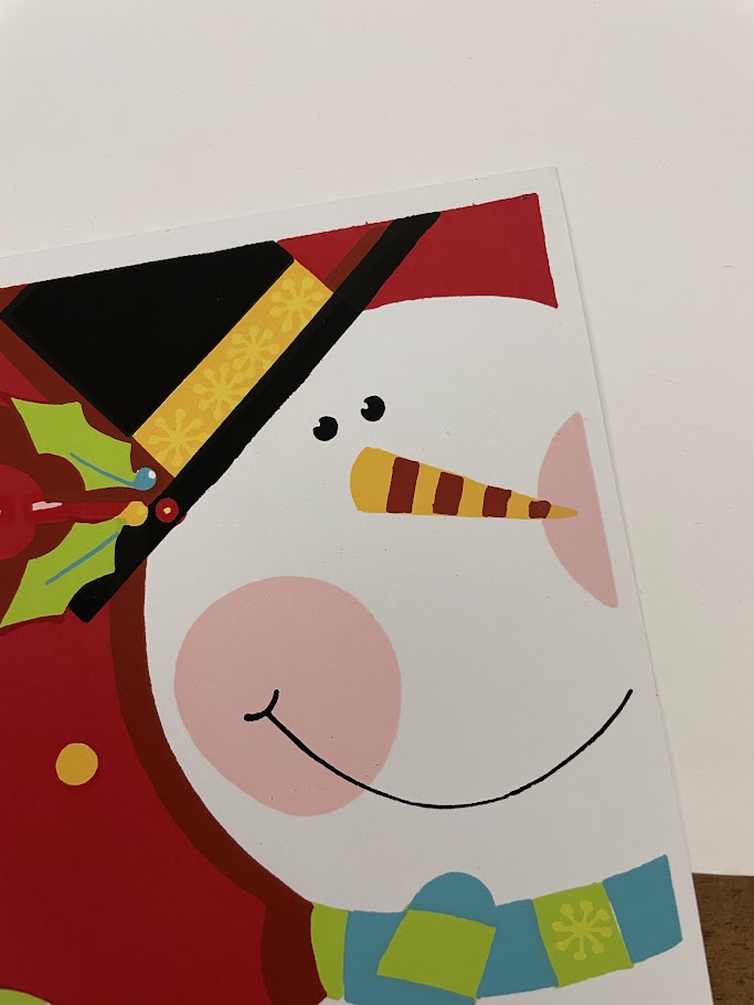 Biglietto auguri Natale Pupazzo neve