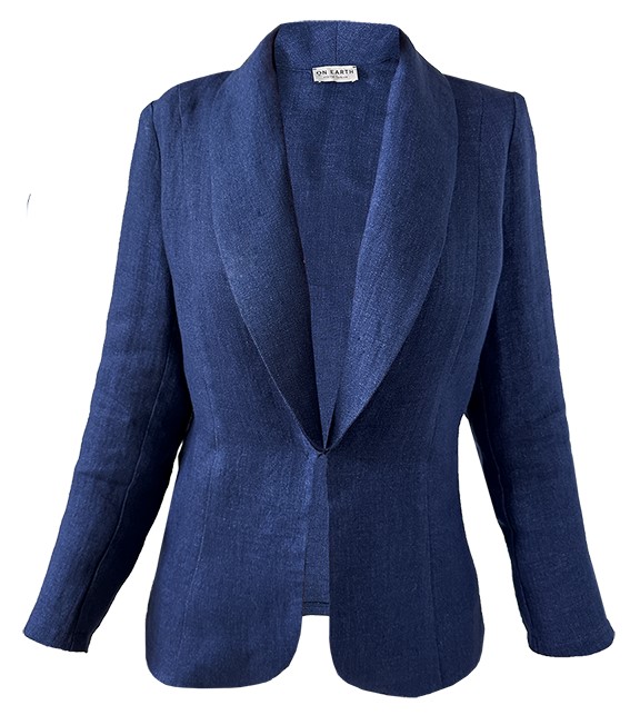Blazer donna Blu lino Zone - Progetto Quid per On Earth.