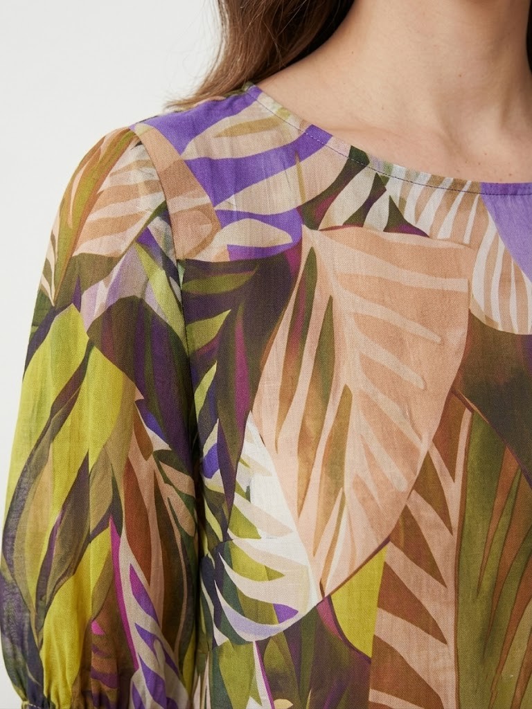 Blusa donna fantasia marrone Ticino