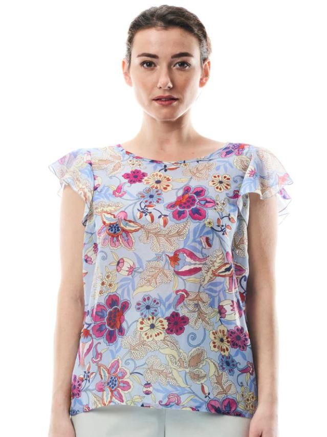 Camicia fantasia donna, Ali una blusa in cotone e seta - Progetto Quid, Abbigliamento sostenibile