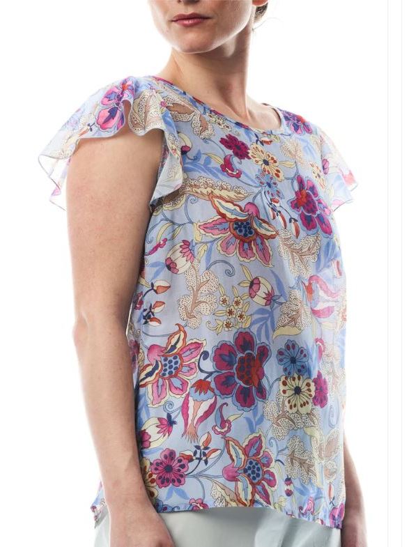 Camicia fantasia donna, Ali una blusa in cotone e seta - Progetto Quid, Abbigliamento sostenibile