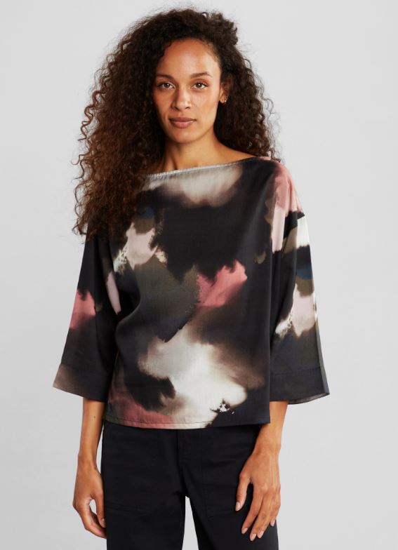 Blusa Vellinge macchie Multicolore nero rosa panna