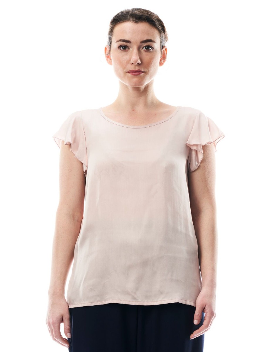 Blusa in viscosa maniche ad aletta ALI Rosa cipria