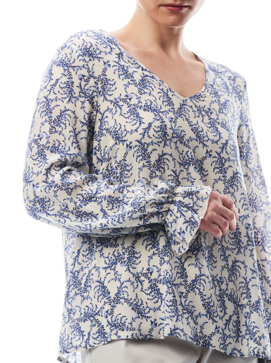 Blusa in viscosa ALGI fantasia erica azzurra