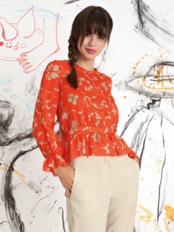 Blusa fantasia arancio Napana