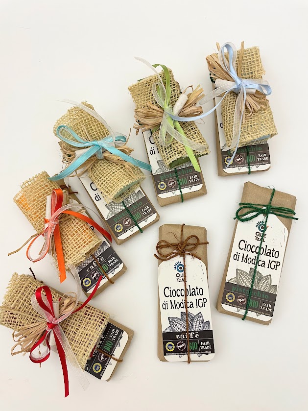 Bomboniera Cioccolato di Modica con Porta confetti pacchetto