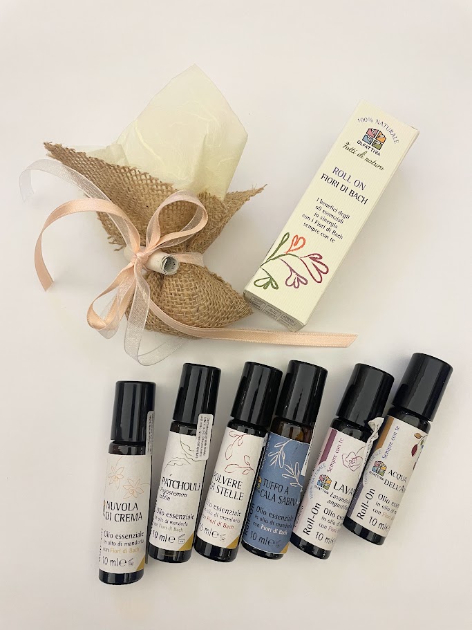 Bomboniera Profumo roll on Olfattiva, con fiori di Bach