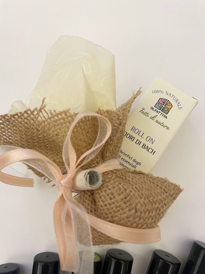 Bomboniera Profumo roll on Olfattiva, con fiori di Bach