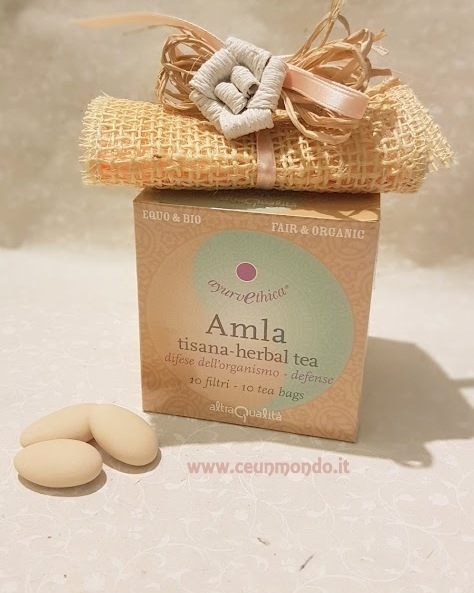 Bomboniera con Tisana Ayurvethica Bio e portaconfetti - Rosa
