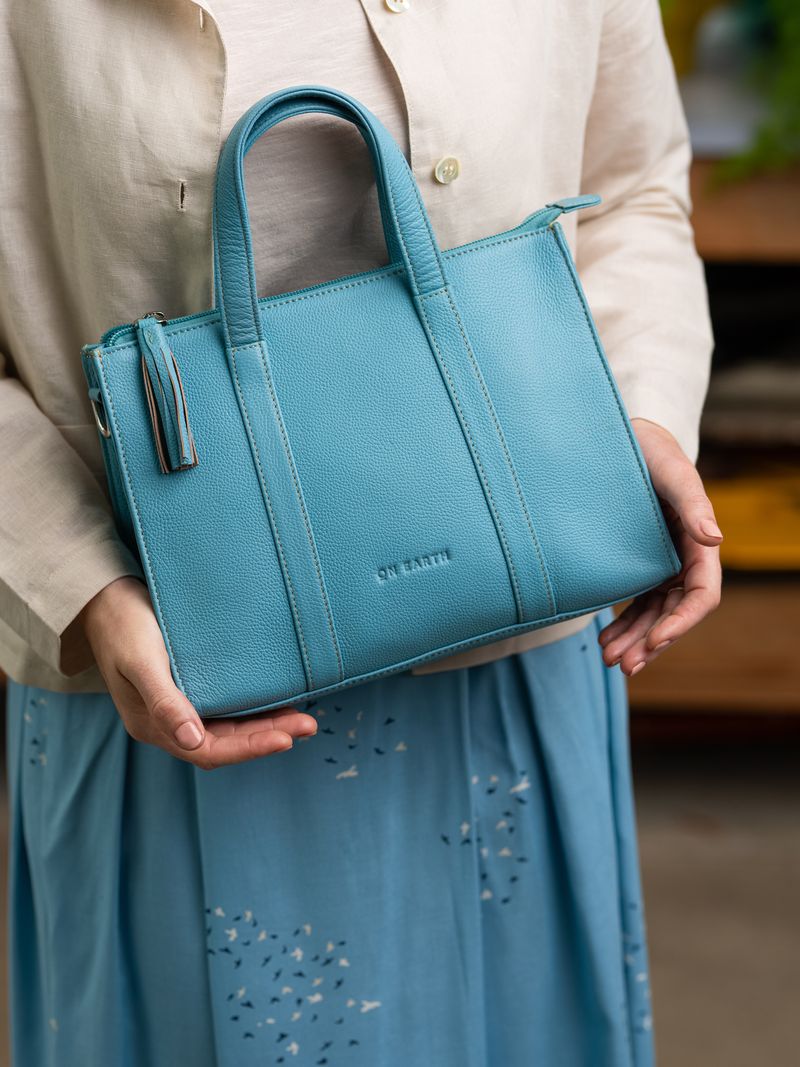 Borsa a bauletto in pelle Azzurra Paris